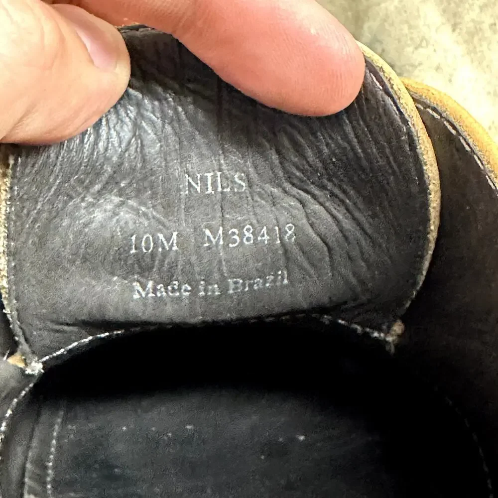 NWOT Helm Nils Blucher Plain Toe Derby Tan Box Leather Made in Brazil US 11 D